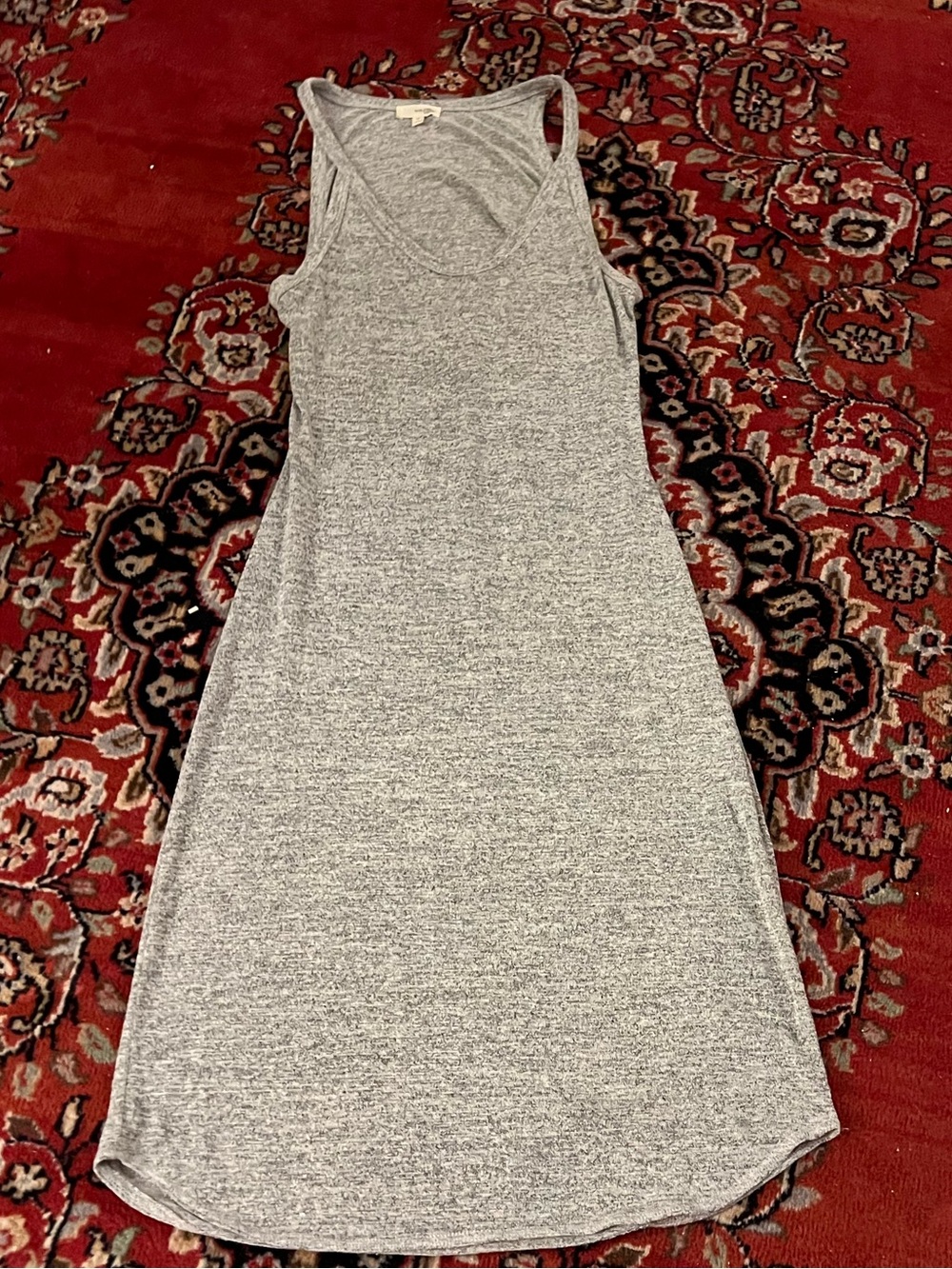 Wilfred M Heather Gray Midi Tank Dress Cut-Out Back Detail